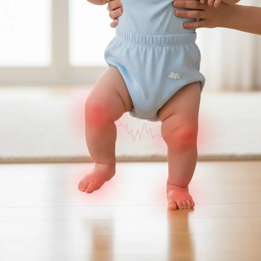 Baby late walking, developmental delay