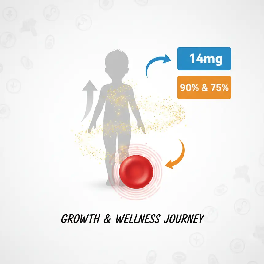 Child iron deficiency, blood volume growth