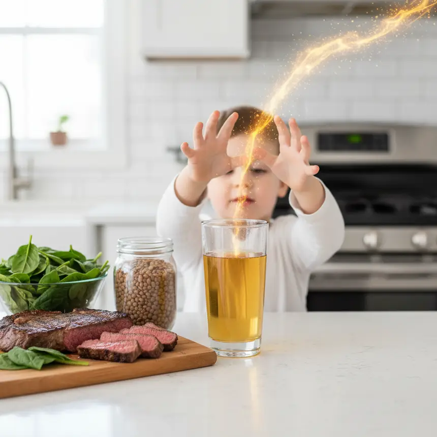 Iron-rich diet, micro-encapsulated iron
