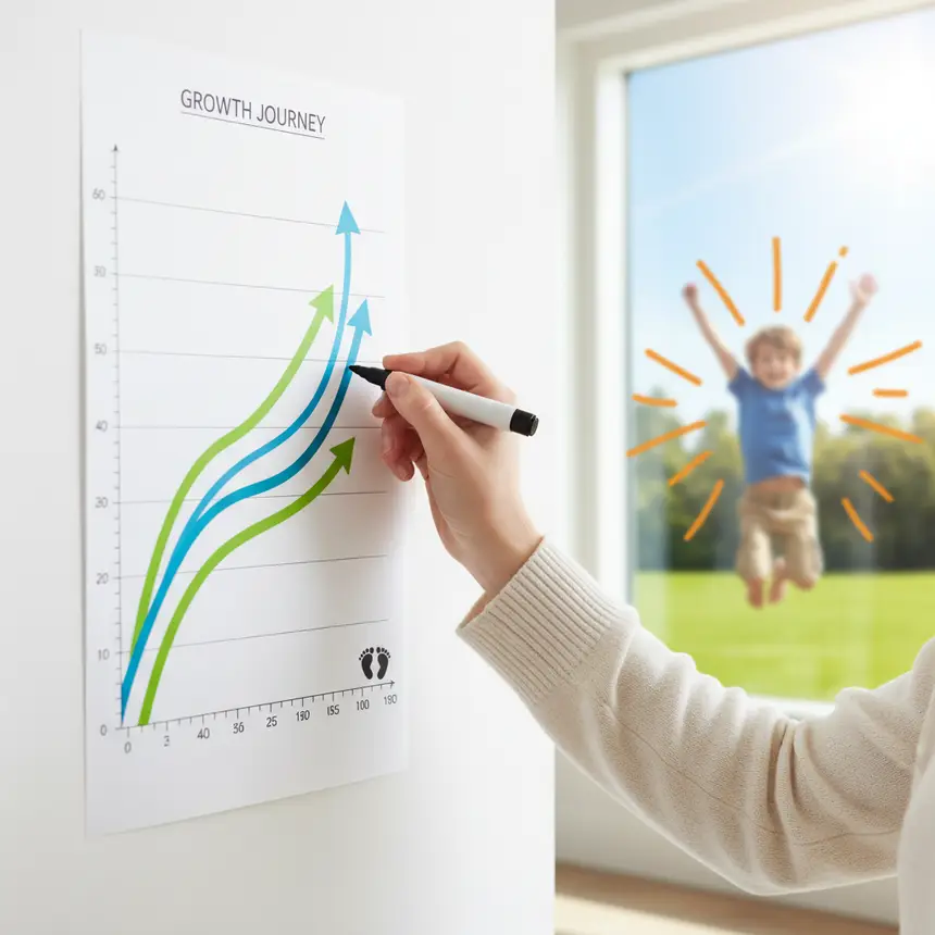 Growth habits, growth tracking, healthy meals, active play, sleep environment