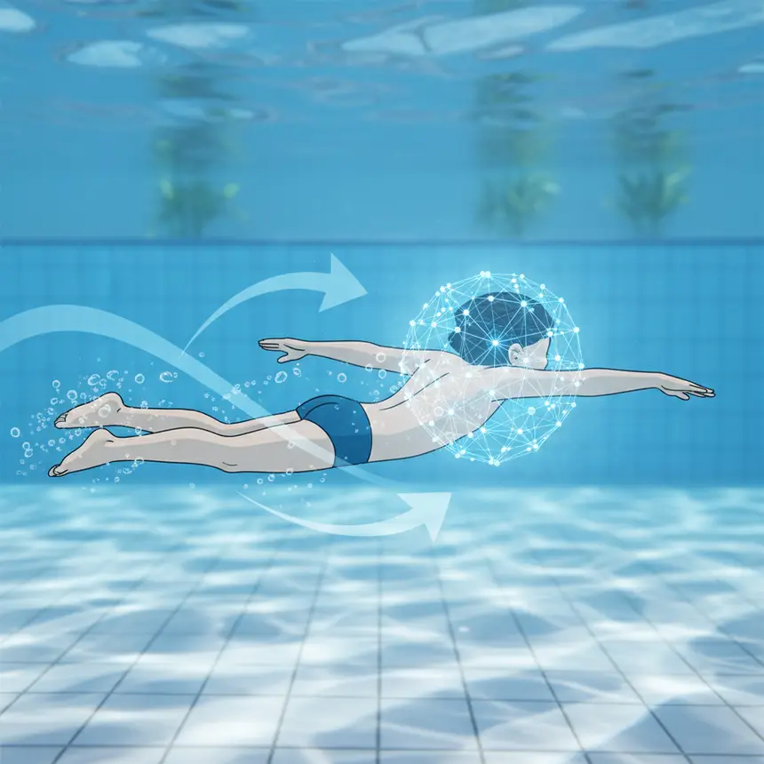 Children's swimming benefits, water play development, cardiovascular strengthening