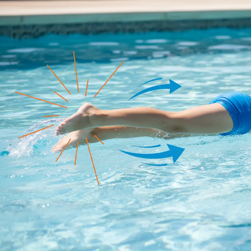 Kids swimming start, safe swimming, swimming education method