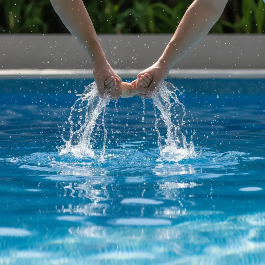 Children's healthy habits, consistent swimming, parent-child water play