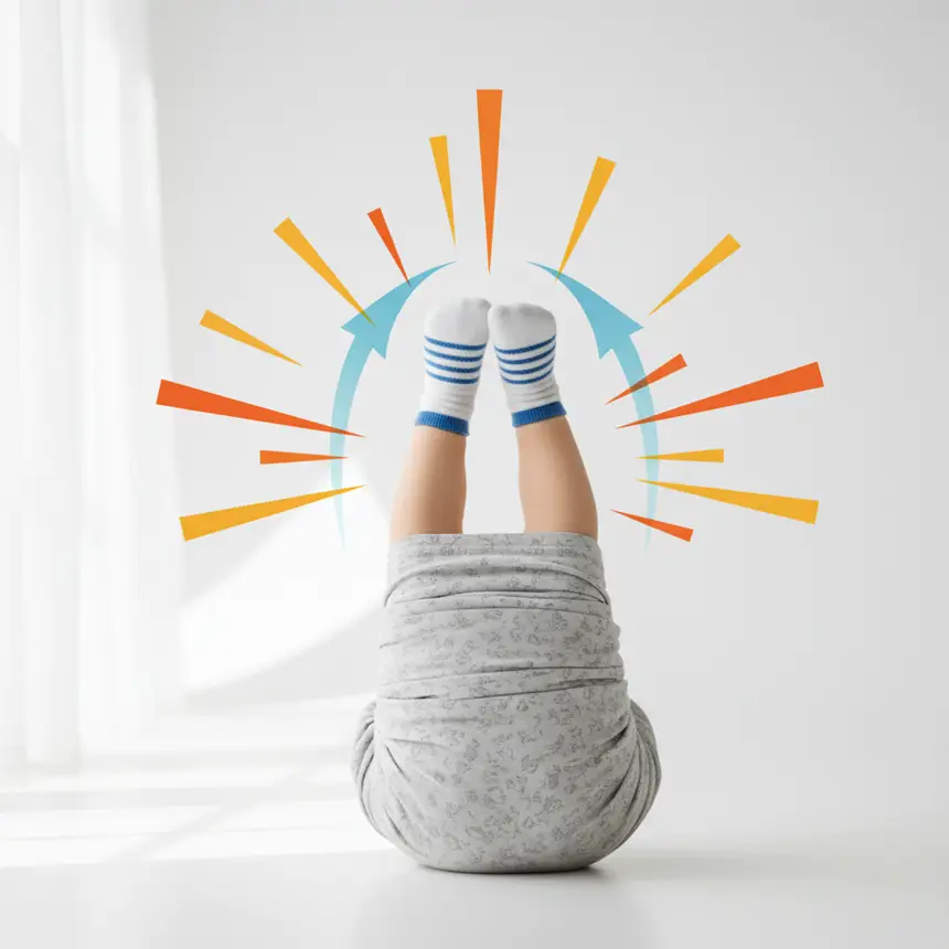 Children's aerial yoga pose