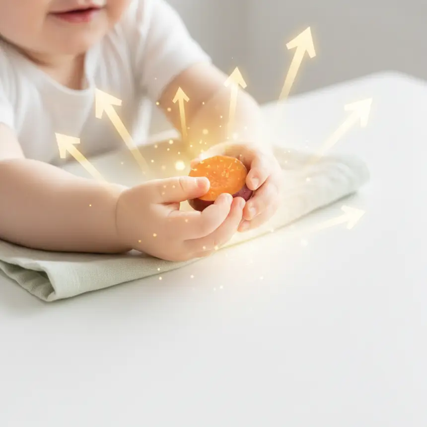 Baby self-feeding, healthy growth support