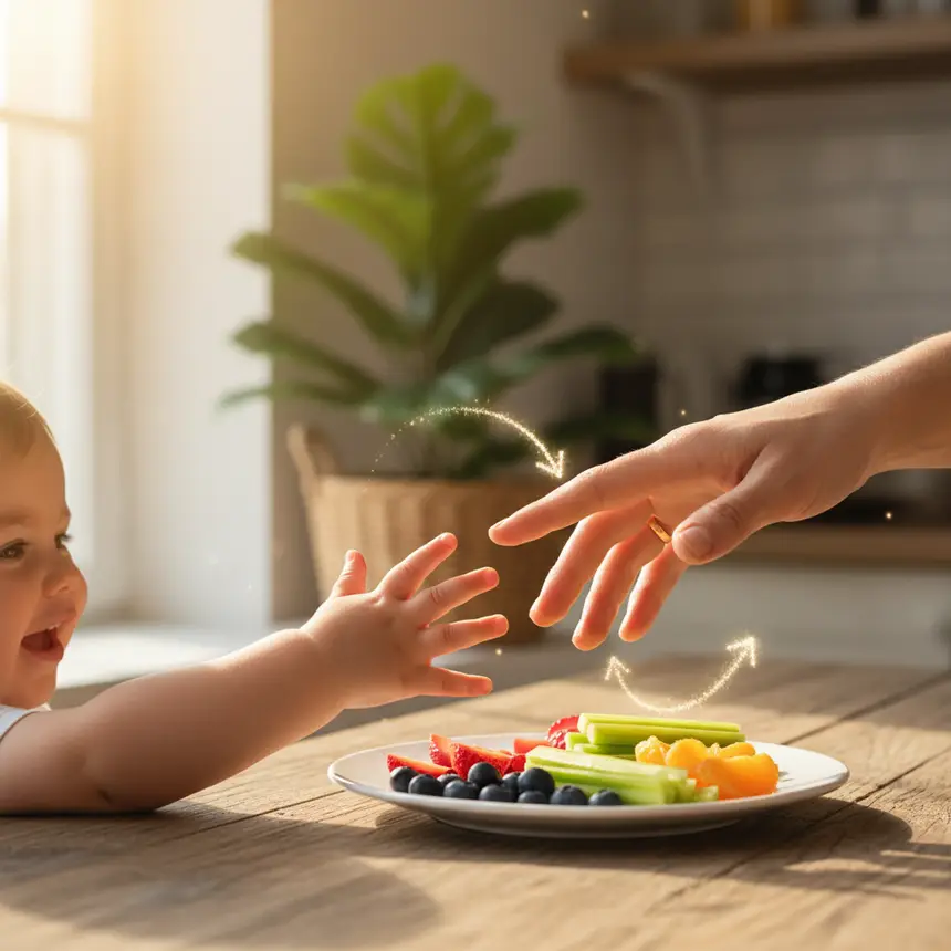 Happy child family meal