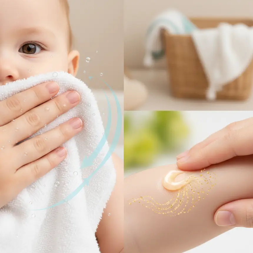 Baby skin moisturizing