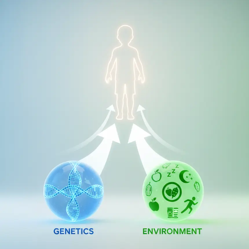height growth factors, genetics environment