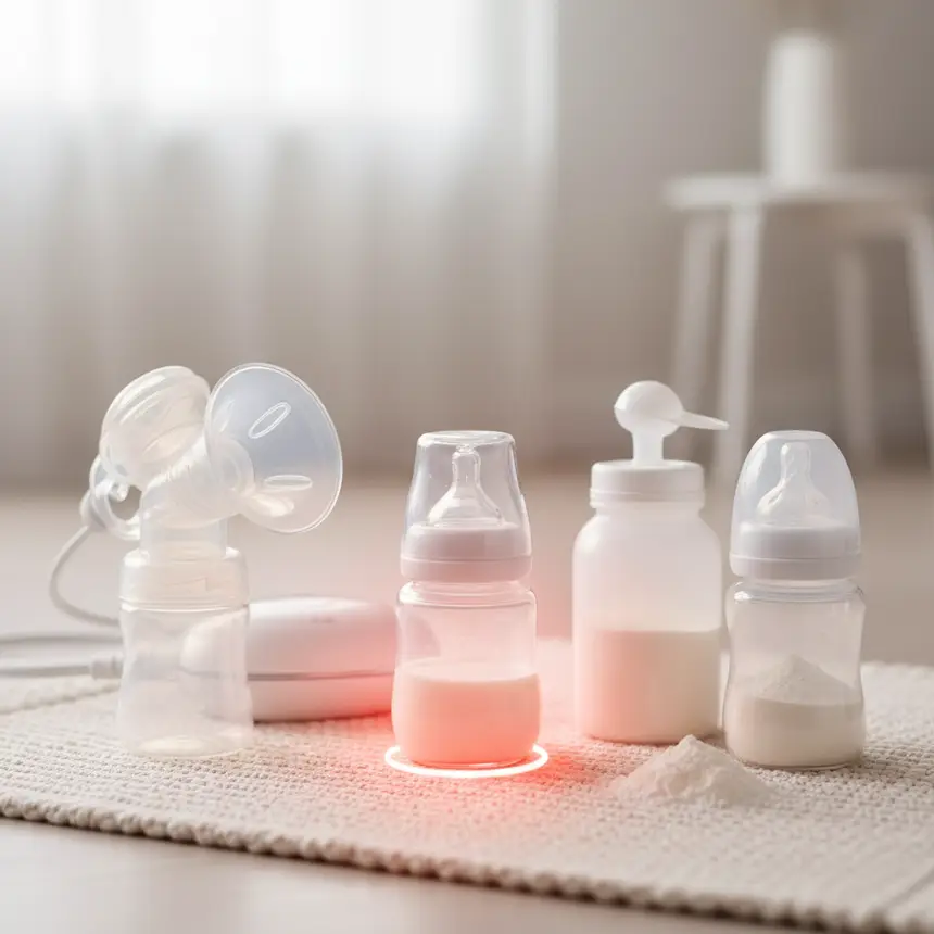 Variety of infant feeding items