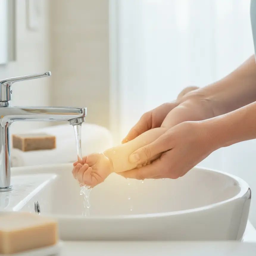 Baby bath, sensitive skin, gentle cleansing